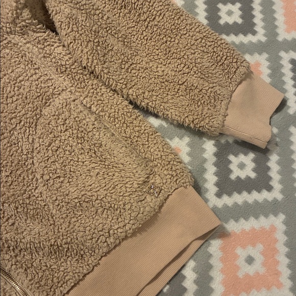 Calvin Klein Womems Beige Sherpa Zip-Up Jacket Size Large - Picture 5 of 12
